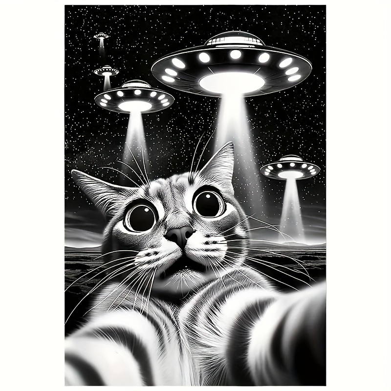 

Sticker Cat Ufo Patch Suitable For T-shirts, Sweatshirts, Hoodies Hot Transfer Stickers