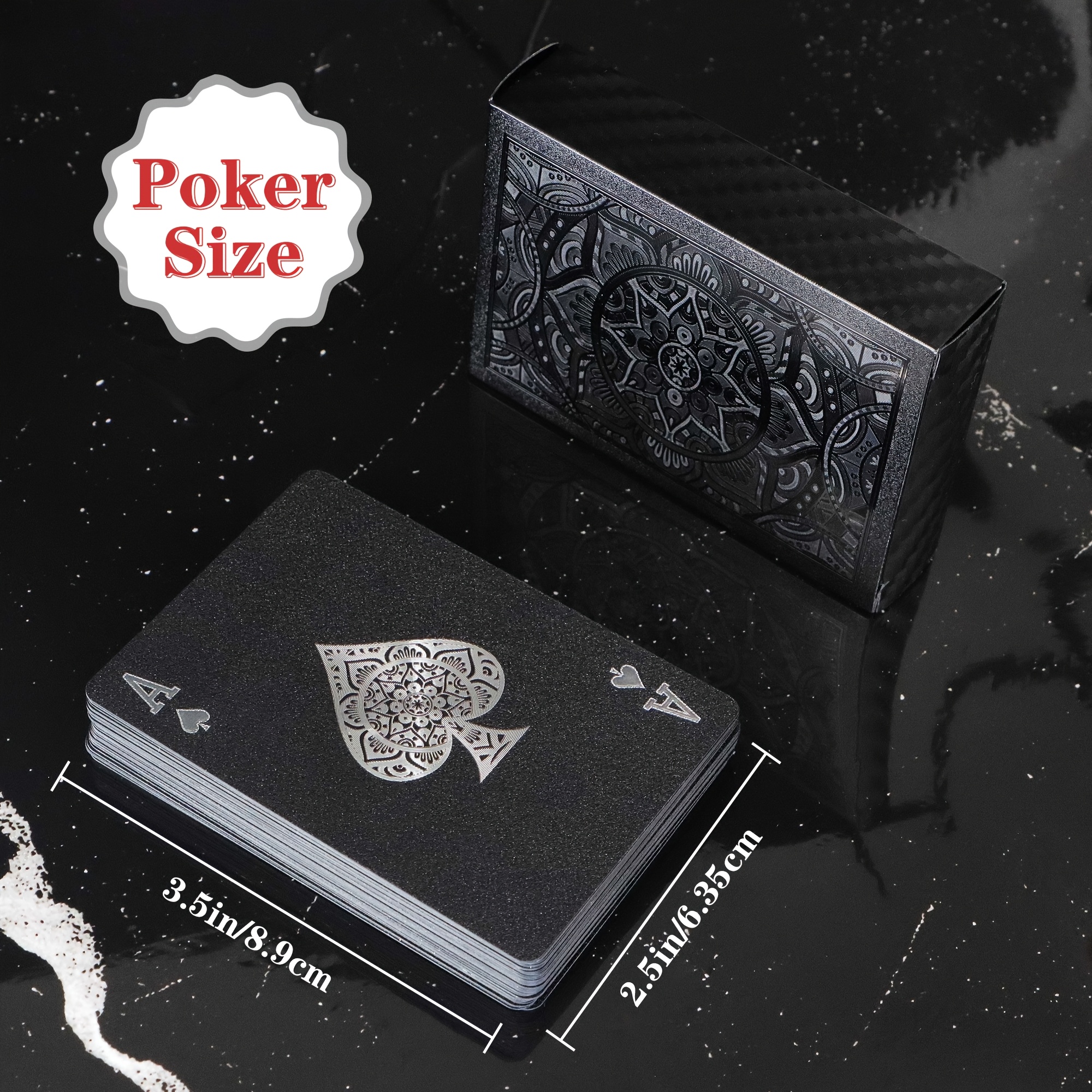 Trendcool Jeu De Poker 54 Cartes – Plastique, Étui Boîte Bois, Or Et Noir, Cadeau De Luxe