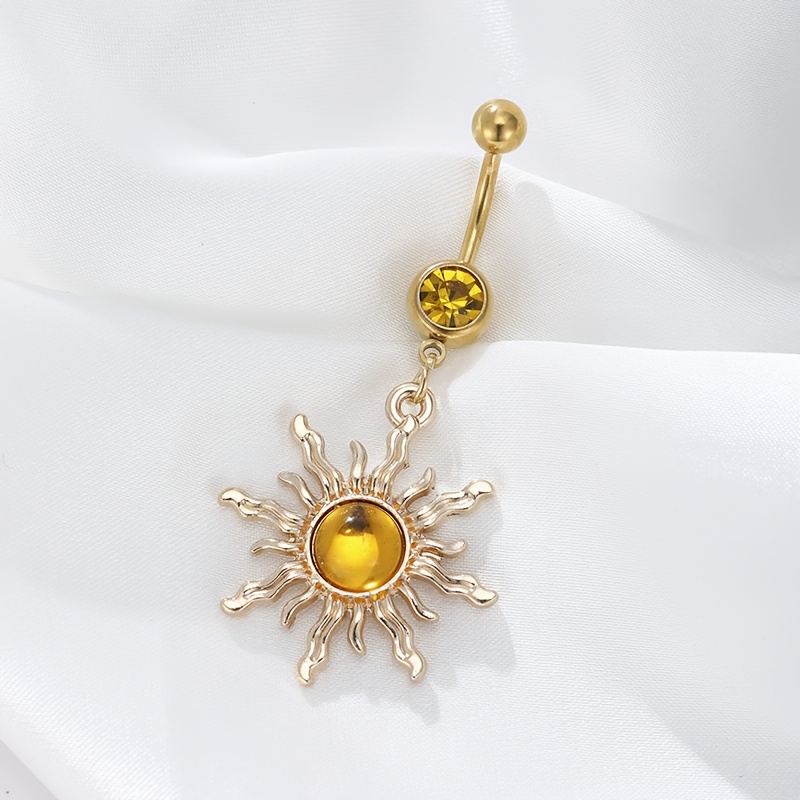TEMU Women' Boho Belly Button Piercing Jewelry & Ear Piercing - Body Piercing Inlay Suitable For Navel Or Ear Cartilage, Synthetic Synthetic Zirconia