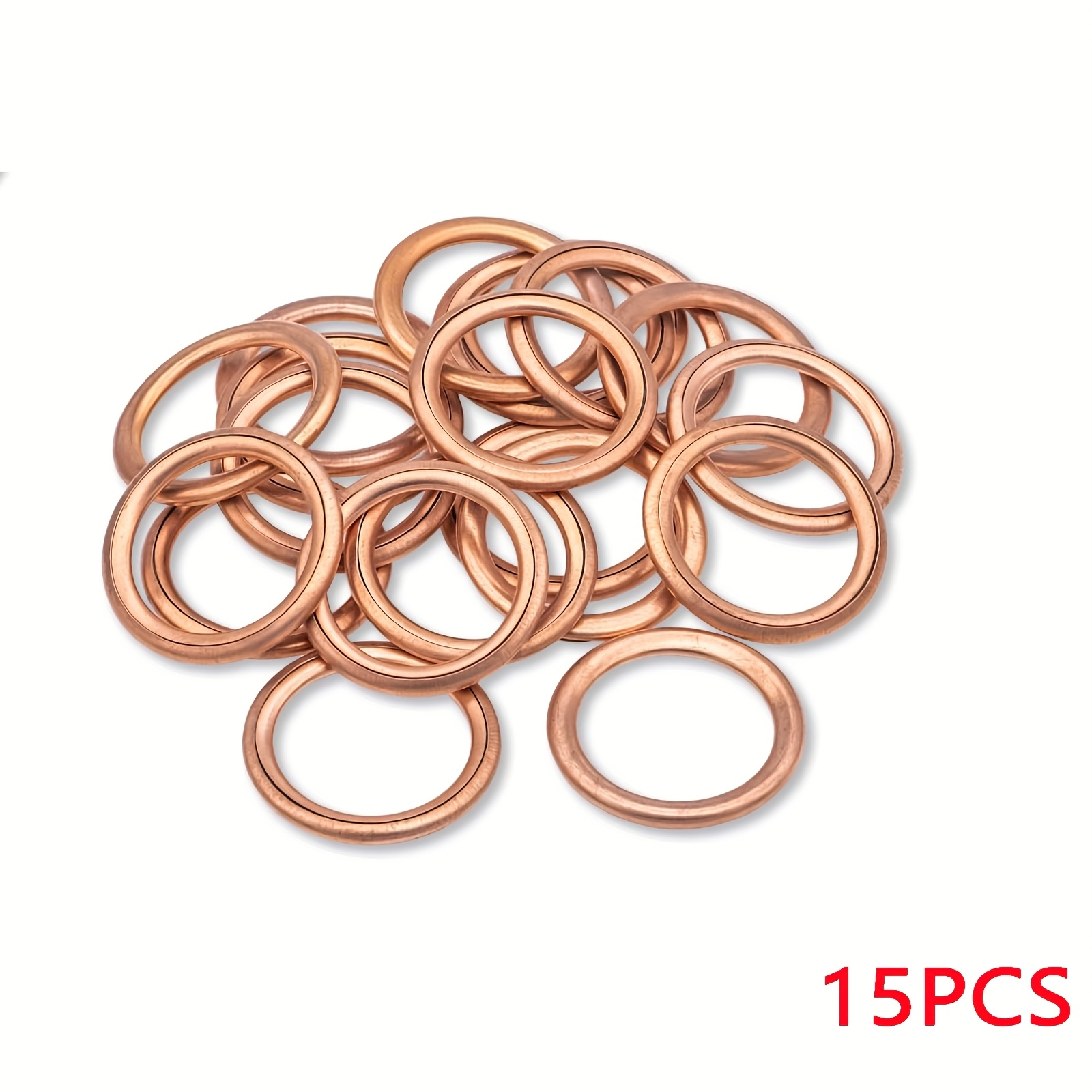 Image of 15pcs Copper Engine Oil Drain Plug Gasket Fit For A3 A4 A5 A6 A7 A8 Q3 Q5 Q7 Tt Rs7 Vw Jetta Golf Cc Replace N0138157(14x20mm)