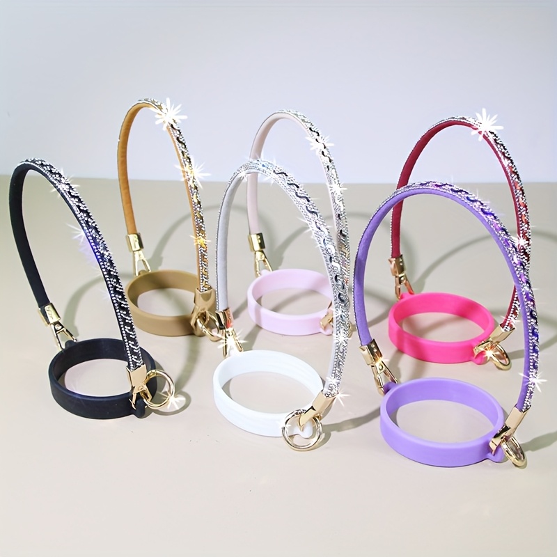 correa   para botellas de agua con diamantes de   para vasos de 8-40 oz - accesorio multiusos para gimnasio y senderismo (rosa/ / ), correa para teléfono y cadenas diy, regalo ideal para mujer, asa aislada para tazas Detalles del producto 3
