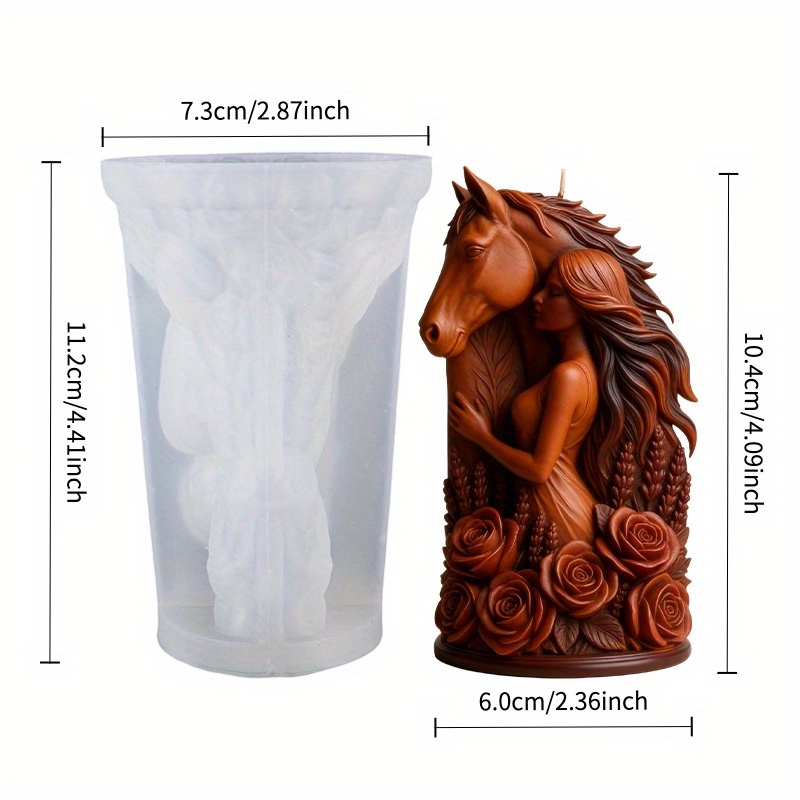 TEMU 1pc Wild Cowgirl Candle Silicone Mold, Featuring Exquisite And Delicate Patterns, 3d Design, Easy To Demold And Clean, Suitable For Candle