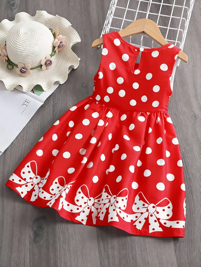 girls comfortable casual polka dot dress princess dress bow - Temu Portugal girls comfortable casual polka dot dress princess dress bow - Temu Portugal