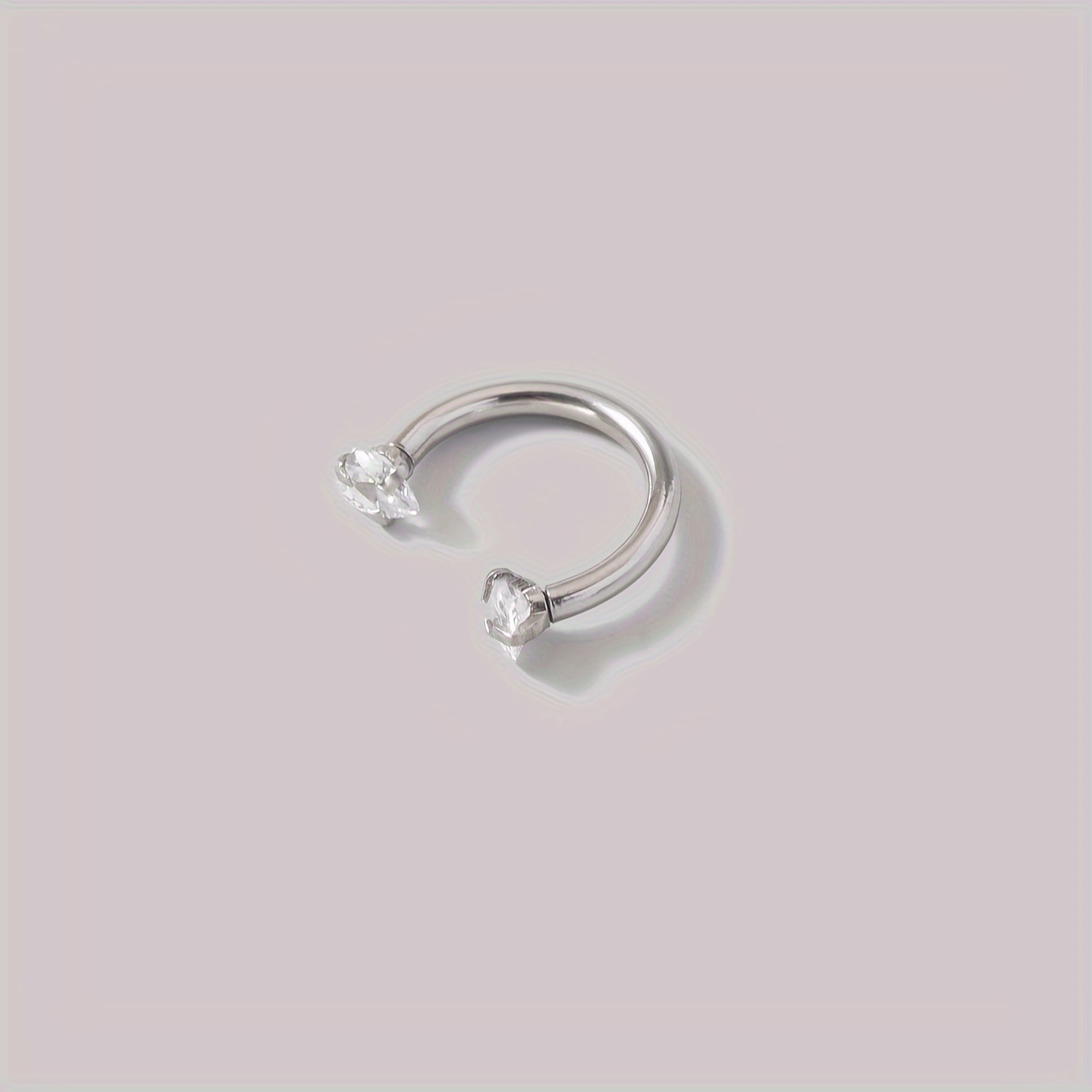 Women's C-Shaped Horseshoe Nose Ring, Stainless Steel