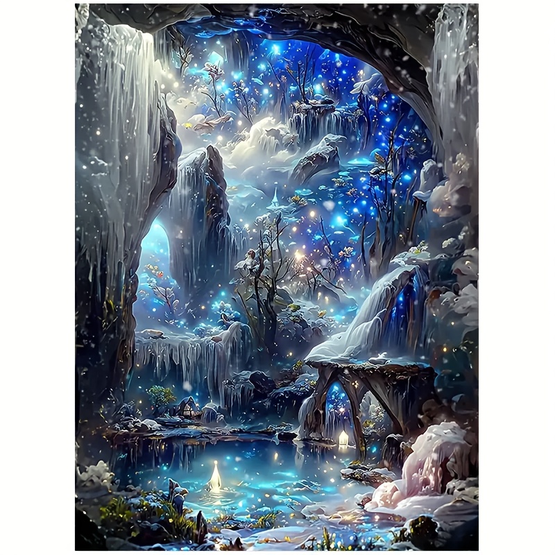 

Waterfall Scenery Diamond Painting Kit, Full Drill Landscape Art Craft, Round & Square Acrylic Beads, Diy Mosaic Stitch Embroidery, Home Office Decor, Seasonal Gift