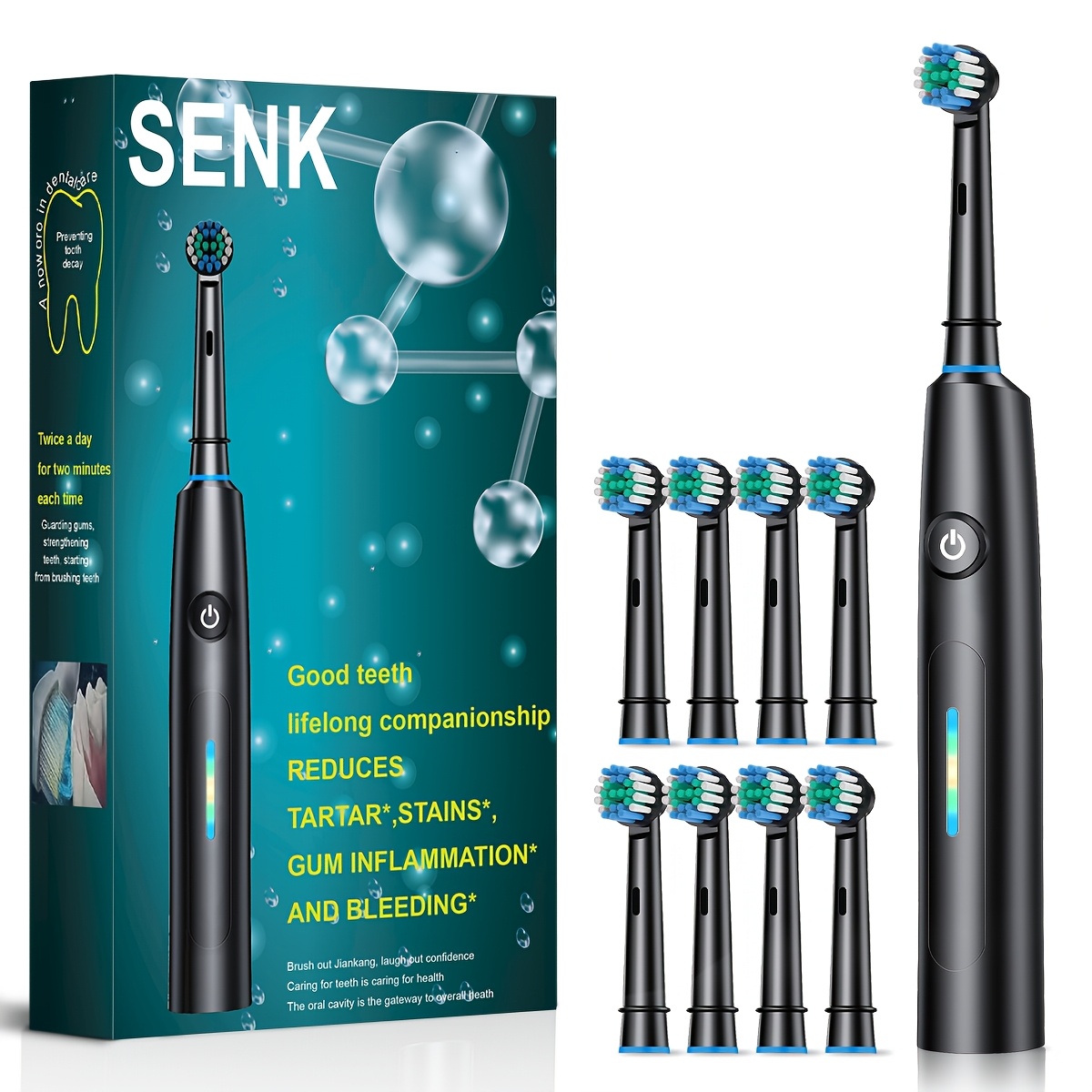 Image of Smart Fully Automatic Rotating Electric Toothbrush, Deep Cleaning, Usb Rechargeable, Ip67, Soft Bristles, Universal Dental Cleaner For Adults And Men/women