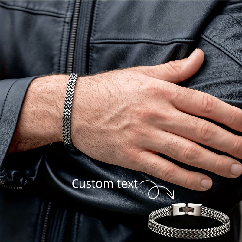 Personalized Vintage Stainless Steel Engravable Men's Bracelet