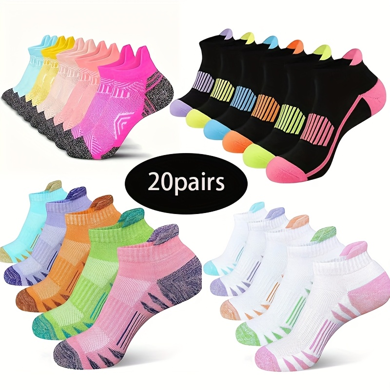 E-shop 10/20 Paar Damen Low-Cut Sport-Socken, Bunte Modische Trendsocken