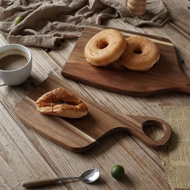 Acacia Wood Breakfast Trays With Handle - Polka Dot Patterned Fruit ...