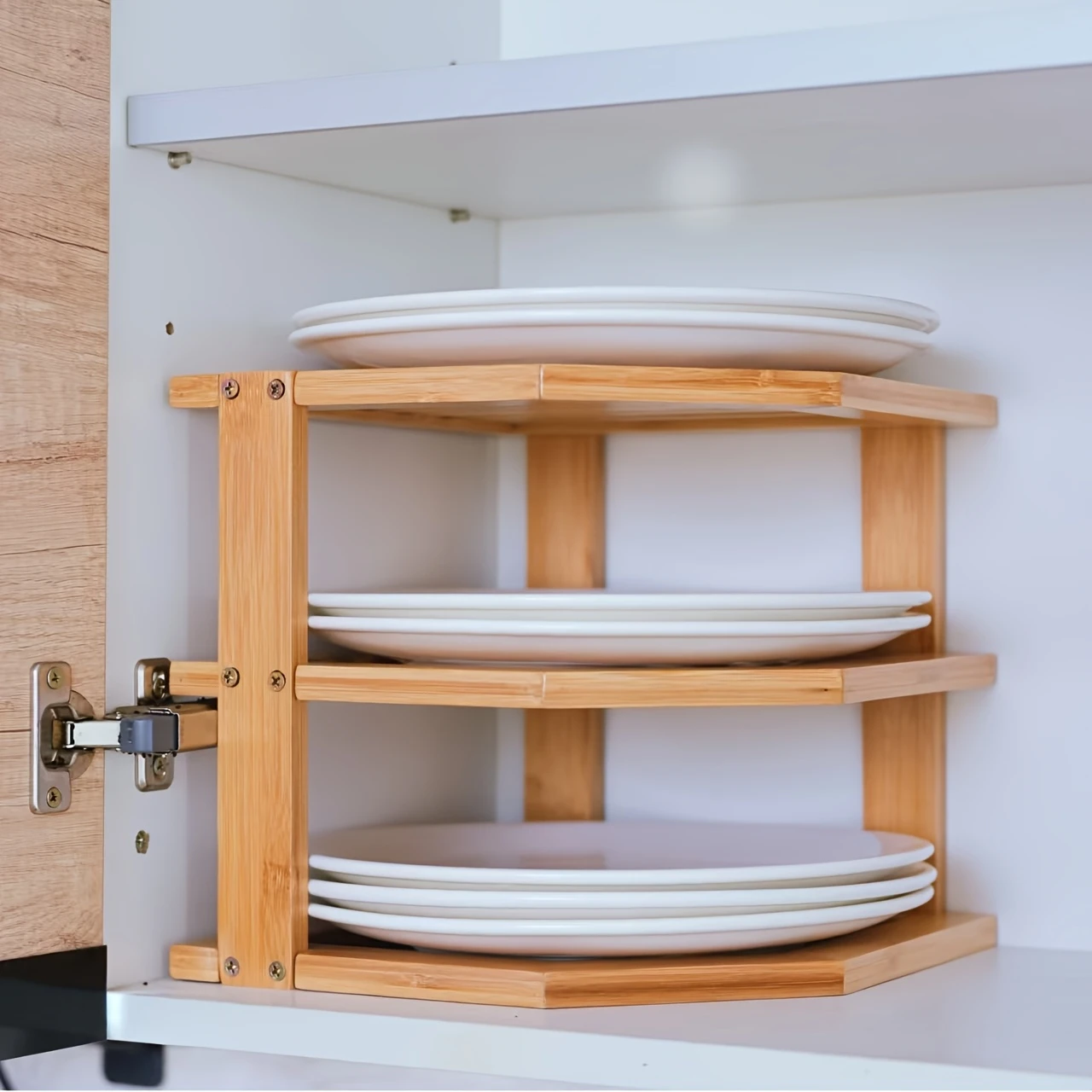 bamboo kitchen corner rack cabinet board organizer corner cabinet shelf 3 level kitchen pantry wall mounted kitchen storage shelf organizer natural details 1