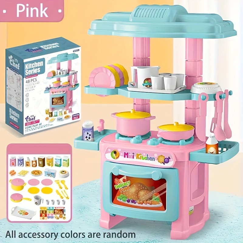 

48pcs Mini Kitchen Toy Set, Role- To Play Toys, With Small Appliances, Suitable For , Christmas Gifts