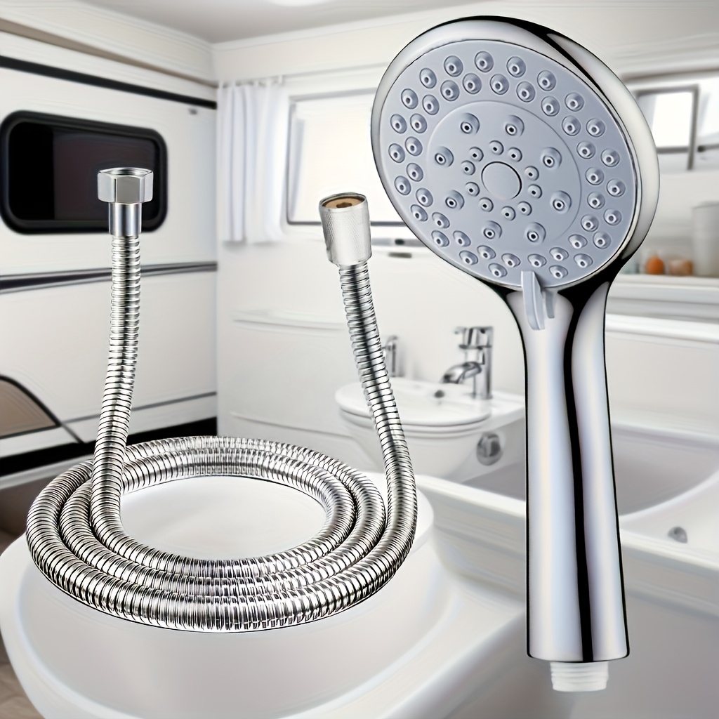 TEMU Home Rv Handheld Shower Set, Suitable For 16 And Holidays â Features Adjustable High-pressure Spray, Fine Mist Waterfall Mode, Includes Hidden