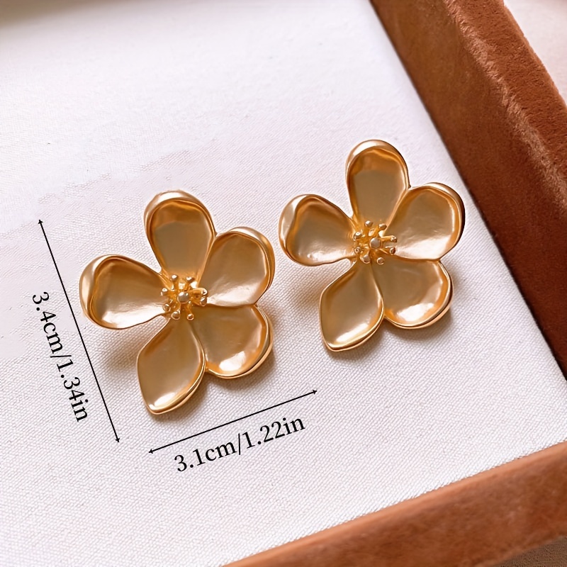 Matte Floral Stud Earrings, Vintage Inspired