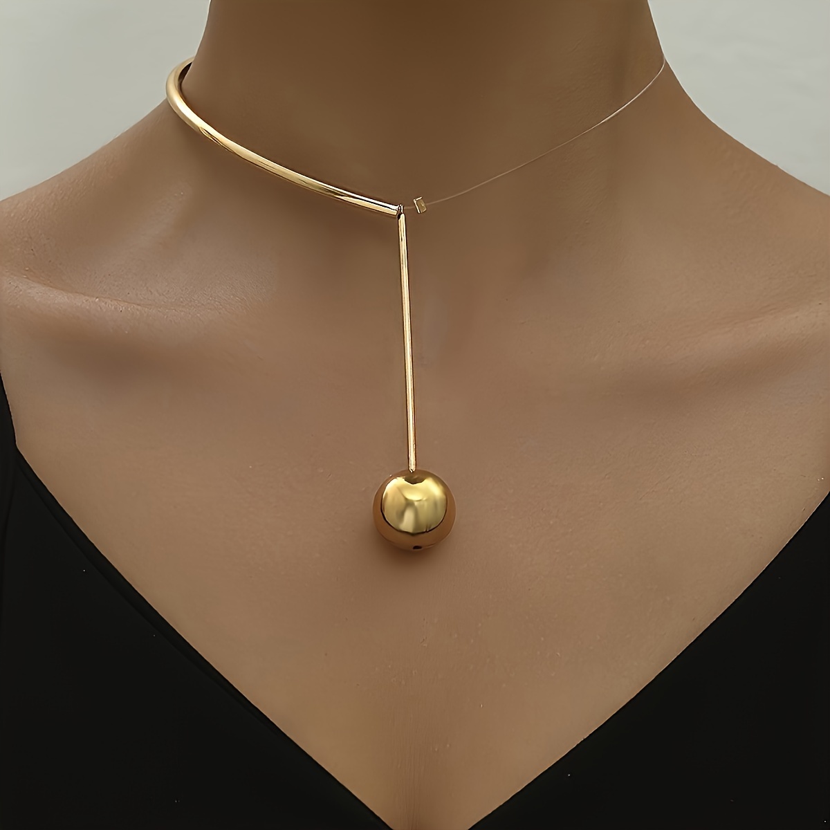 Image of 1pc Fashionable Western Style Semi-transparent/ Pendant Necklace, Suitable For And Parties