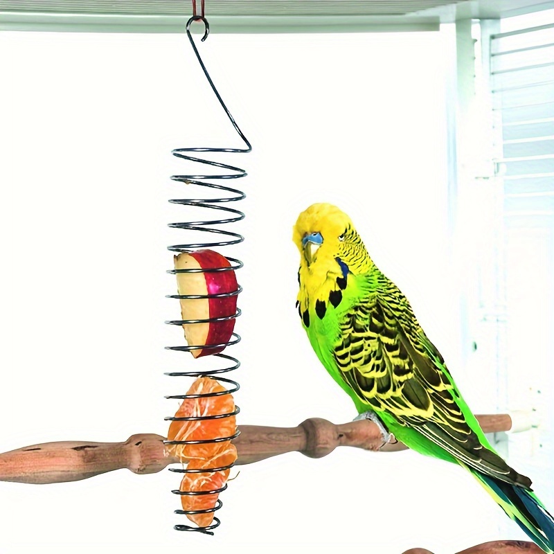 

1pc Bird Stainless Steel Feeder, Bird Cage Forager, Outdoor Hanging Bird Feeder, Fruit Basket Vegetable Holder, Parrot Biting Bird Toy
