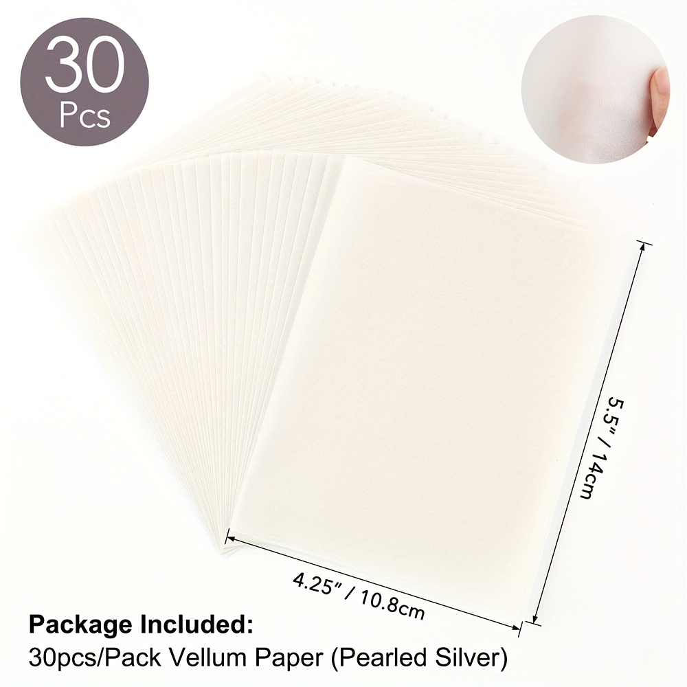 Colored Frosted Smooth Vellum Paper Sheets 4.25x5.5inch Heat Resistant Pearled Golden/silver Paper For Crafts Tracing