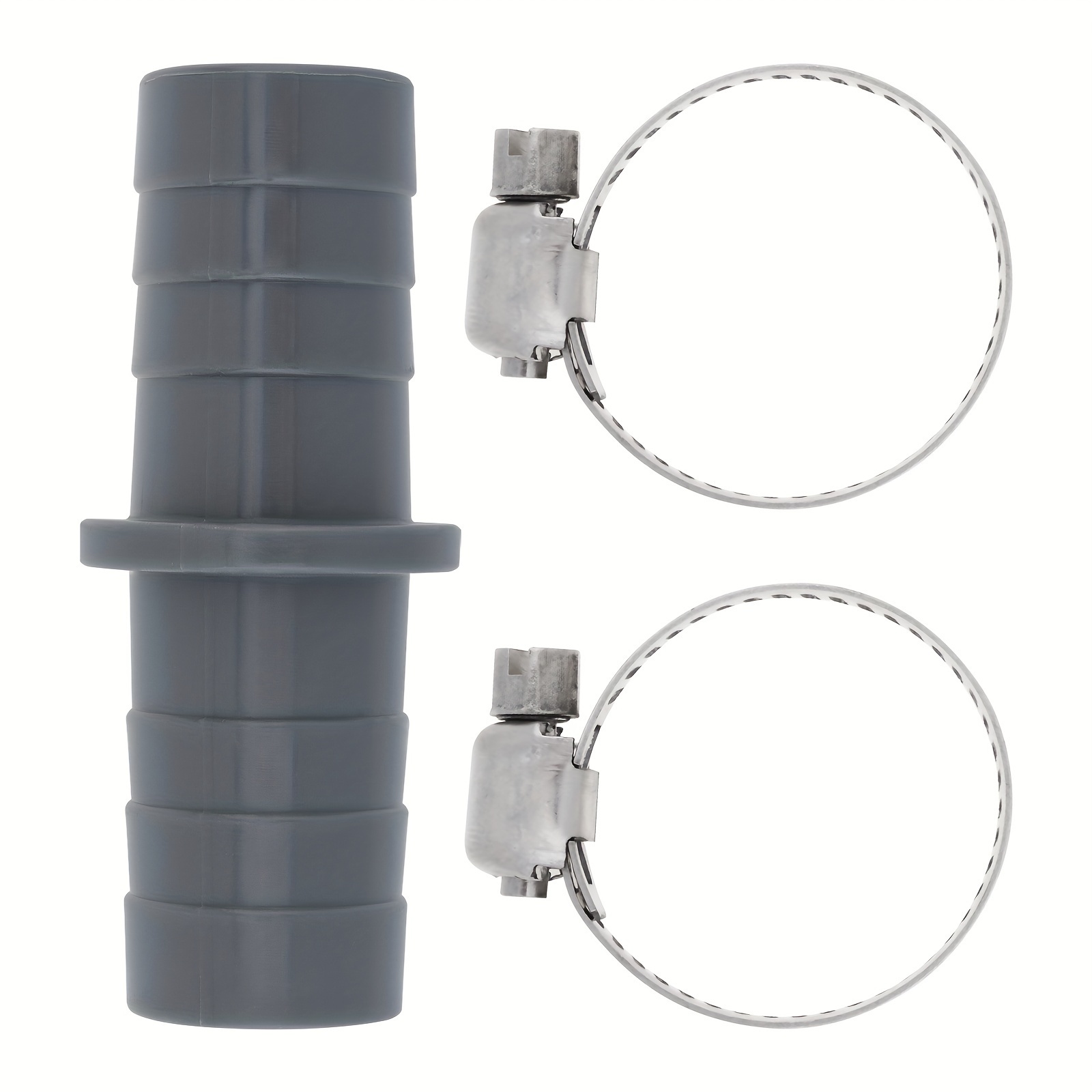 3pcs 3/4 Inch Gray Drain Pipe Connection Adapter With Hose Clamps For Washing Machine, Fit Extension Kit, Epathchina
