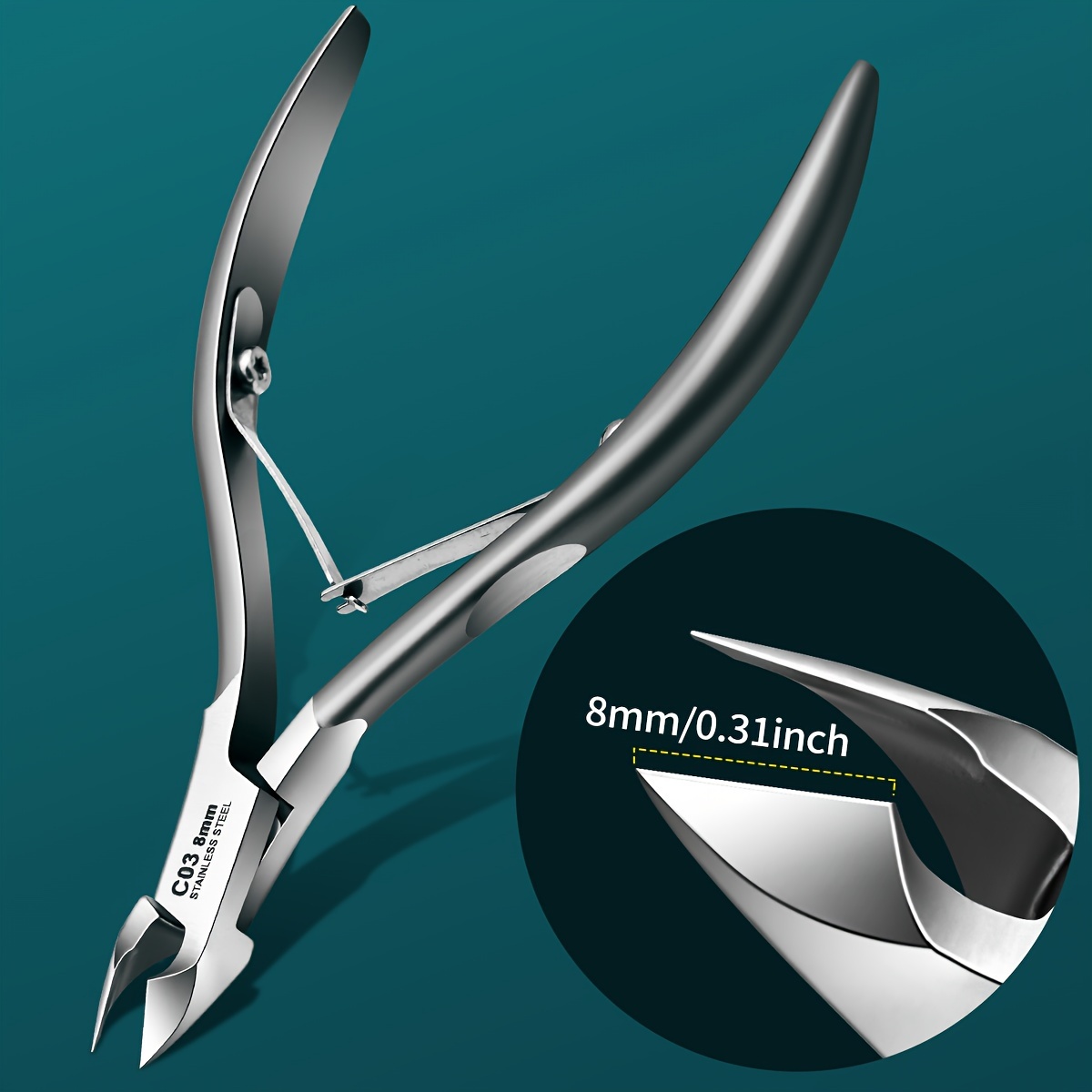 

Ultra-sharp Stainless Steel Cuticle Nippers - Precision 3/4 Jaw Clipper For Manicure & Pedicure, Space Gray