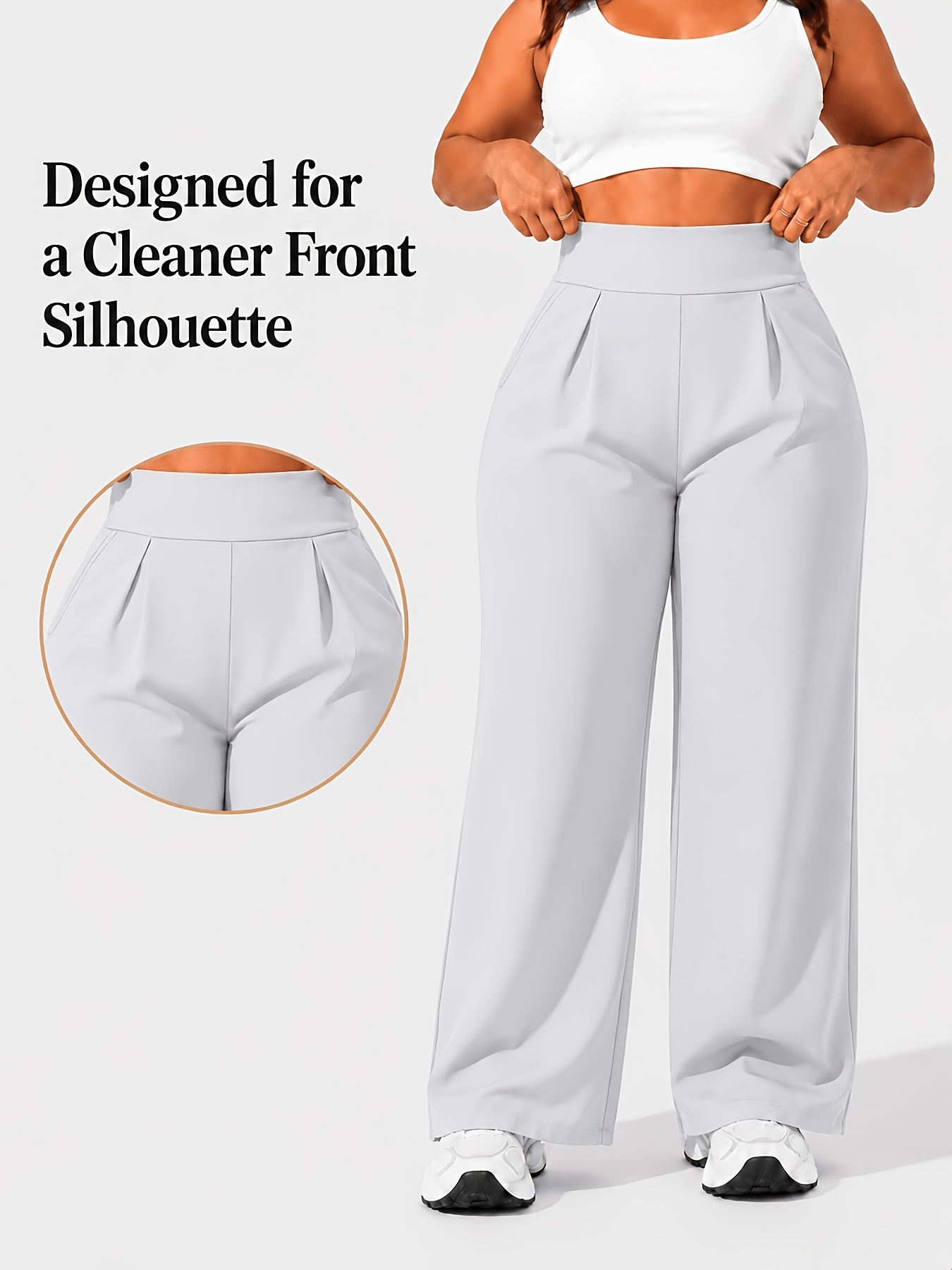 Pantalon Yoga Femme Grande Taille Pantalon de yoga grande taille taille haute jambes larges pour femmes 0XL-4XL Contrôle du ventre Anti-boulochage Anti-penetration Plissé avant Trousseaux latéraux profonds Double face Super doux 4 directions extensible Pantalon de sport décontracté pour yoga Salle de sport Travail en extérieur Toutes saisons