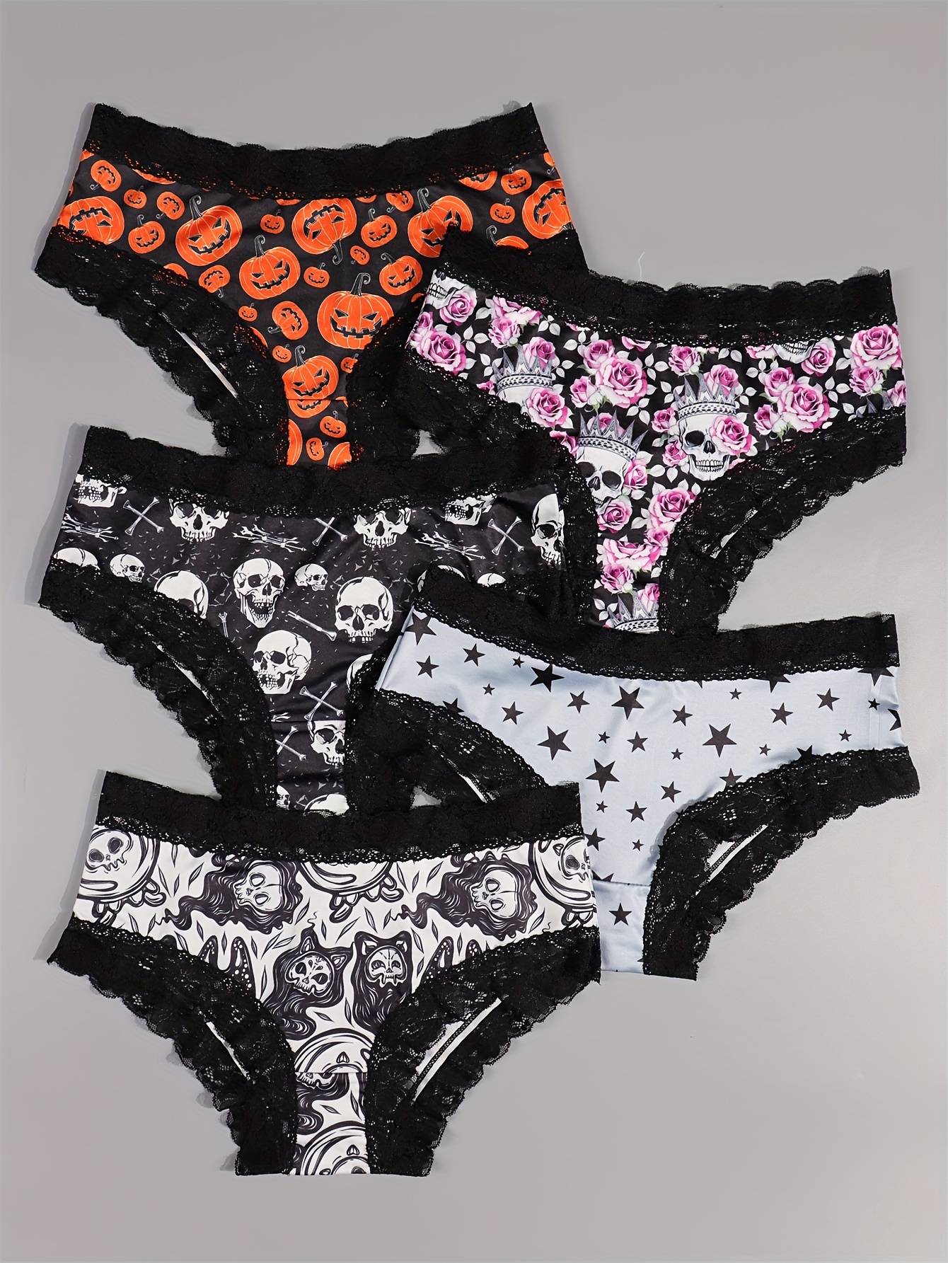 SKULL KNICKERS BRIEFS ONE SIZE SMALL 🇬🇧 GOTHIC PUNK EMO GRUNGE