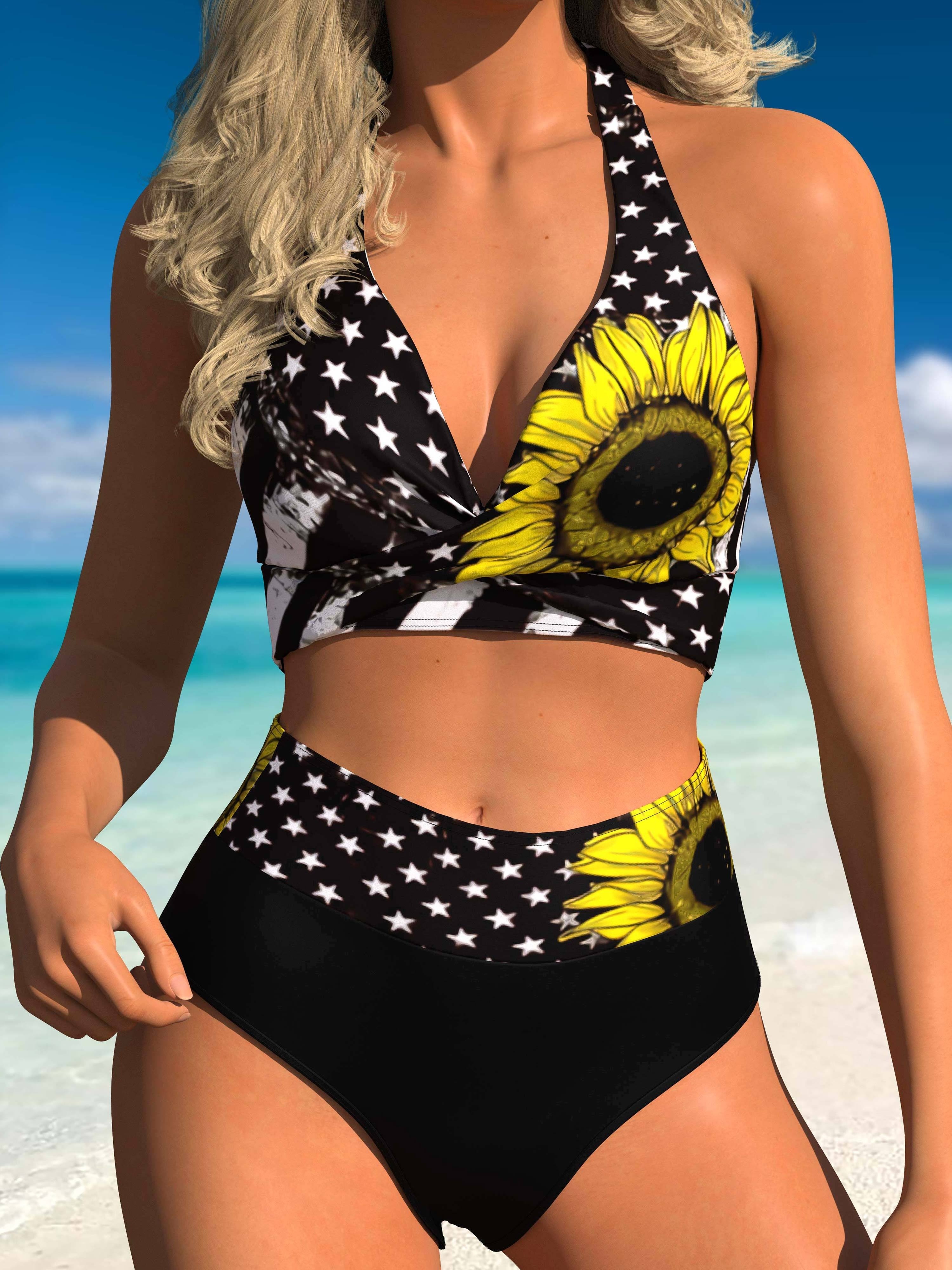 Sunflower Swimsuits Women - Temu