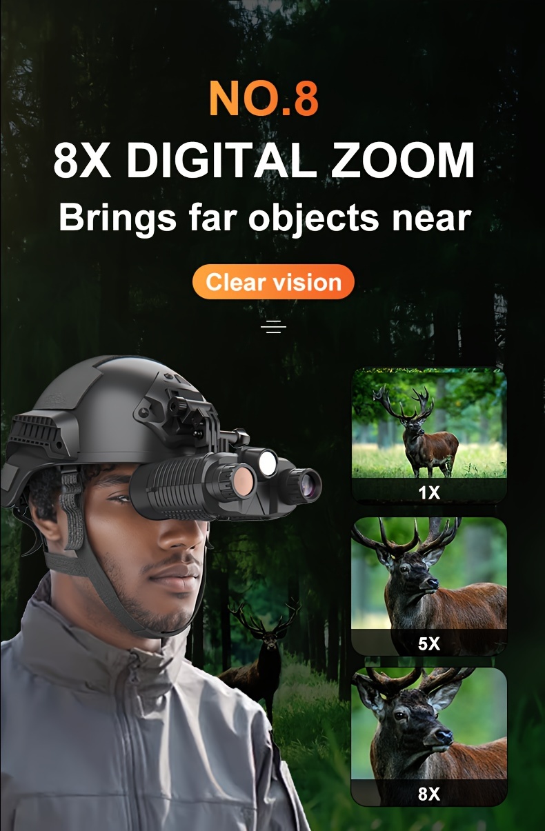 4k ultra hd night vision monocular with 3 display screen and 1968 ft viewing range in total rechargeable battery powered usb dual use plastic material indoor outdoor compatible for night surveillance hunting hiking farm monitoring with 32gb card included details 5