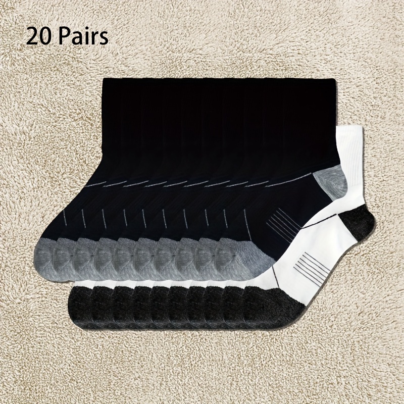 

20 Pairs Of Men' Sports Crew Socks, Breathable And Comfortable Casual Unisex Socks Suitable For Men Outdoor All Wear