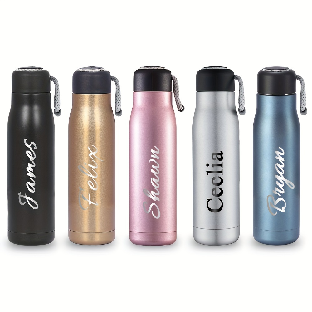 

Customized Product: Thermos -engraved Text On Steel Design.