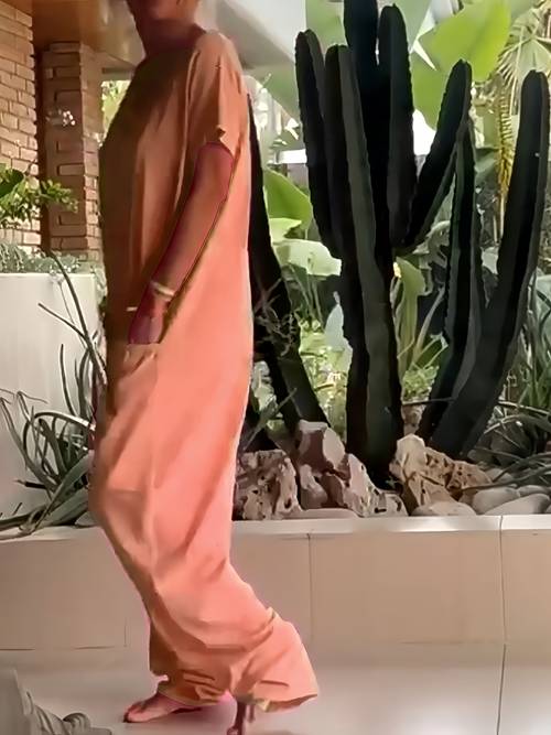 womens oversized pocket low grade jumpsuit womens lightweight loose jumpsuit with pockets v neck short sleeve solid color casual jumpsuit spring summer fall machine washable