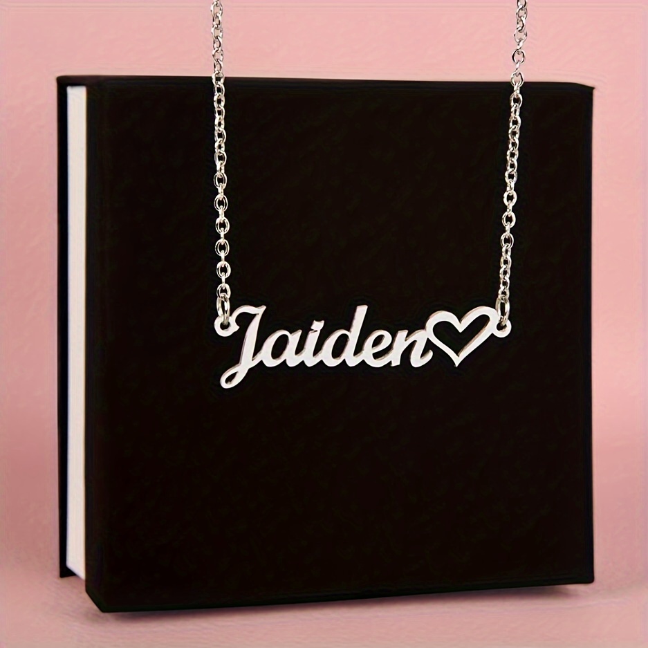 Women's Custom 18K Gold-Plated Heart-Shaped Name Necklace