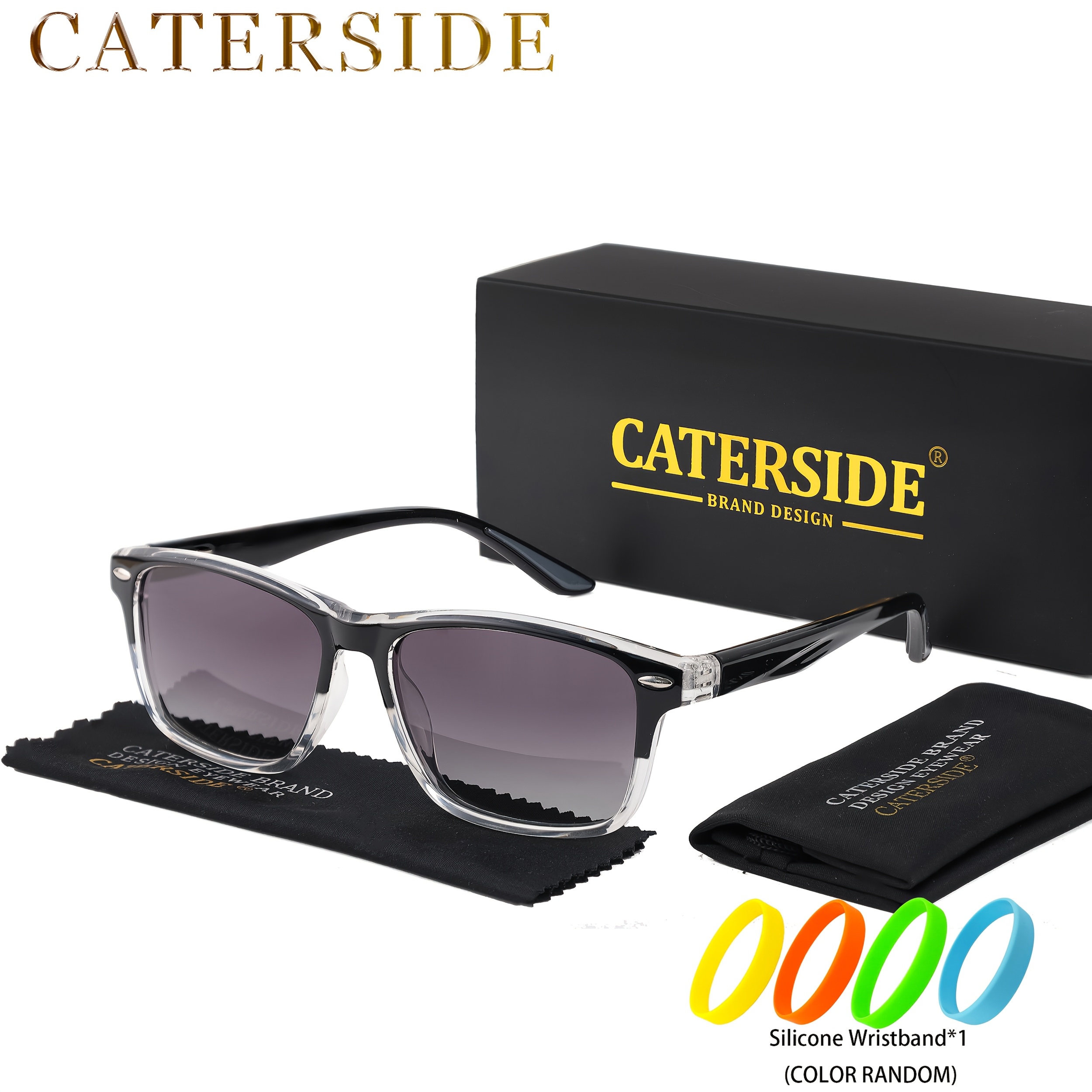 Caterside Vintage Square Sunglasses with TR90 Frame