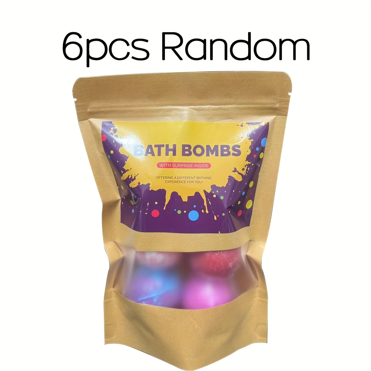 6pcs Surprise , Random Color Inside Random Smell, Multi-scented Bubble Bath Set - Perfect Gift For Christmas And Birthdays