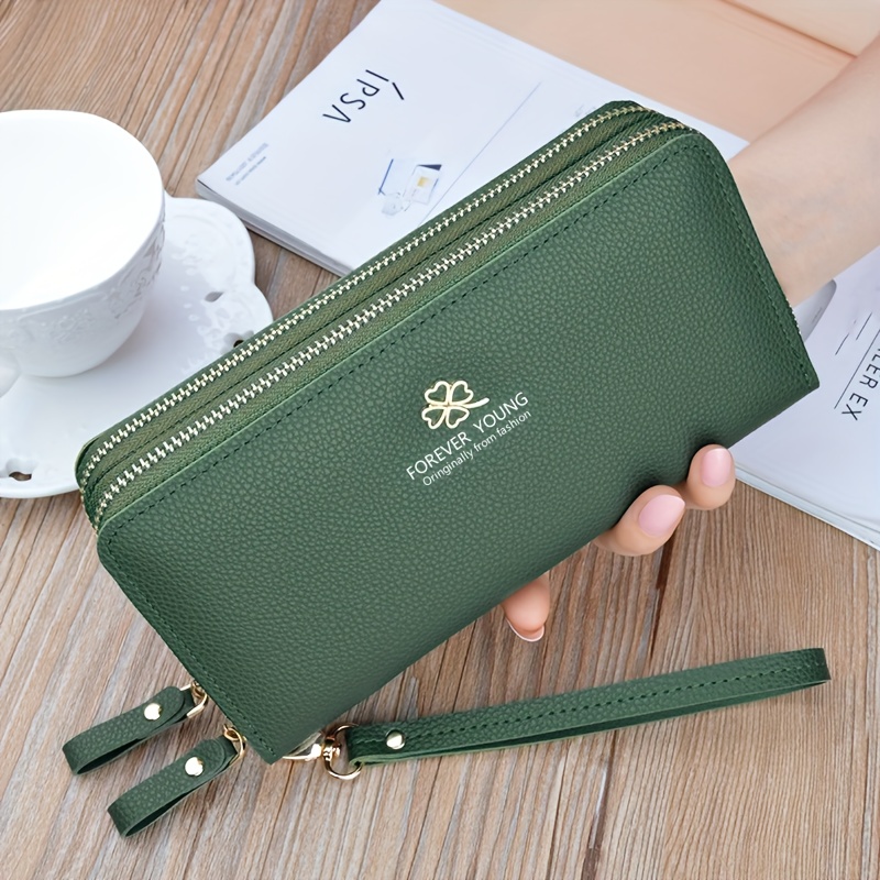 Image of Women's Fashionable Wallet, Dual Zipper Coin Purse With Multi Card Slots, Large Capacity, , Paint, Positioning Printing