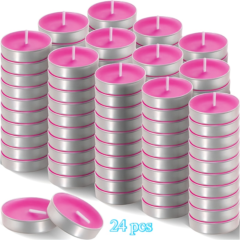 Image of 24/ 44/ 64 Candles, Each Can Burn For About 1.5 Hours, Smoke-free, Tasteless, Suitable For Valentine's Day, , Wedding, Party, Etc