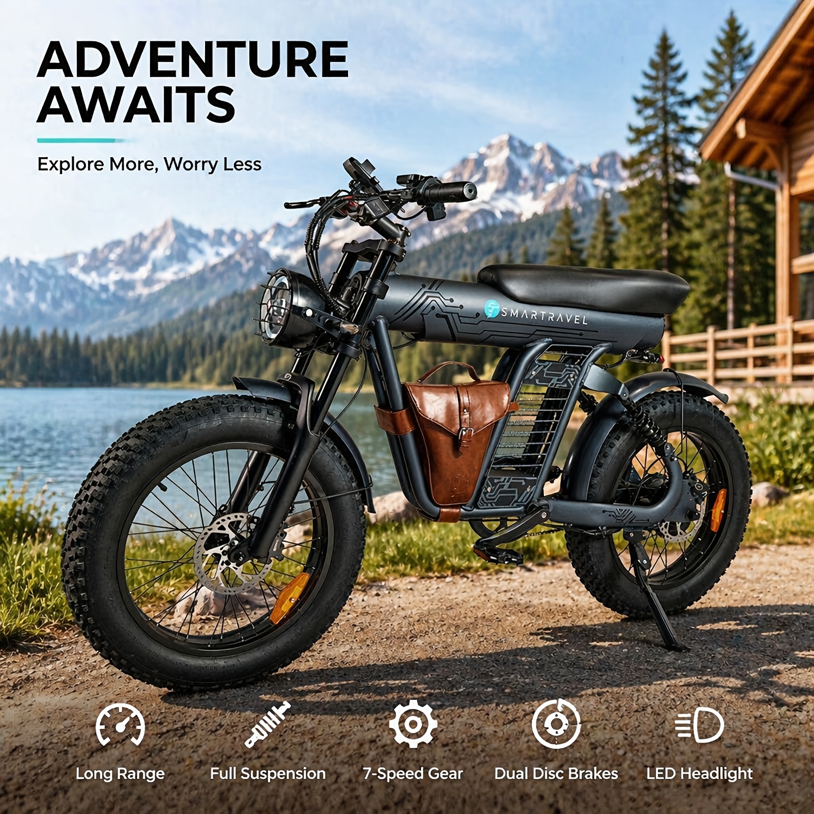 20 fat tire electric bike for adults 749w   motor 48v 25ah removable battery 19   aluminum frame with phone holder   terrain   e bike for city commuting beach riding outdoor travel perfect easter gift for men women Product details 8