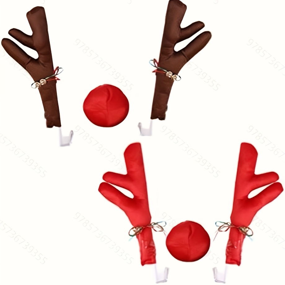 

1 Set Christmas Antlers Car Decorations, , Non-electric, Featherless, Accessory For Vehicle Decor,