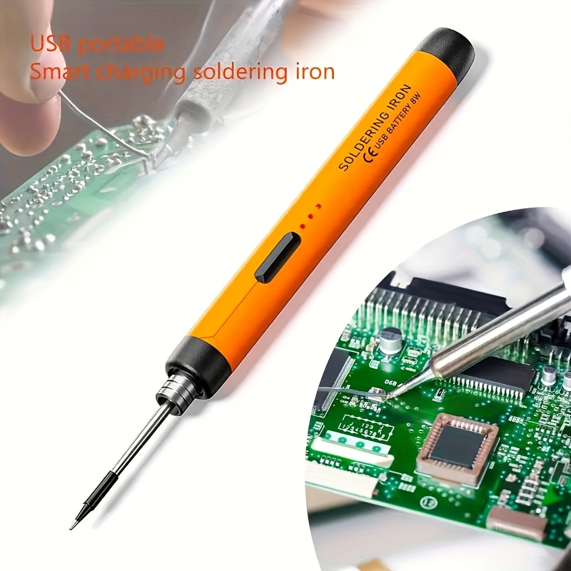 Pistola de Soldar USB Portátil con 3 Ajustes de Temperatura, Soporte y Caja de Almacenamiento - Ideal para Proyectos DIY Eficientes