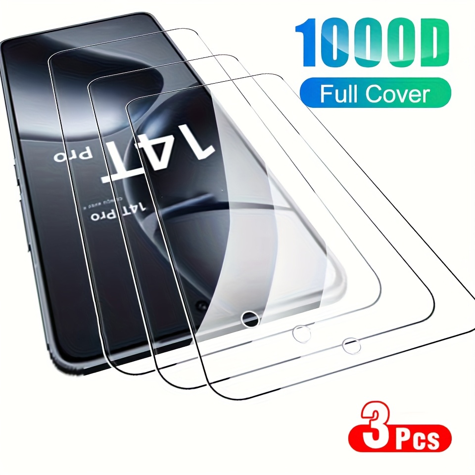 3pcs Tempered Glass Screen Protector For Xiaomi 14t Pro, , High , Scratch Resistant, Shatterproof, Glossy Surface, Bubble-free Installation, 0.3mm Thickness, Full Coverage Screen Protector