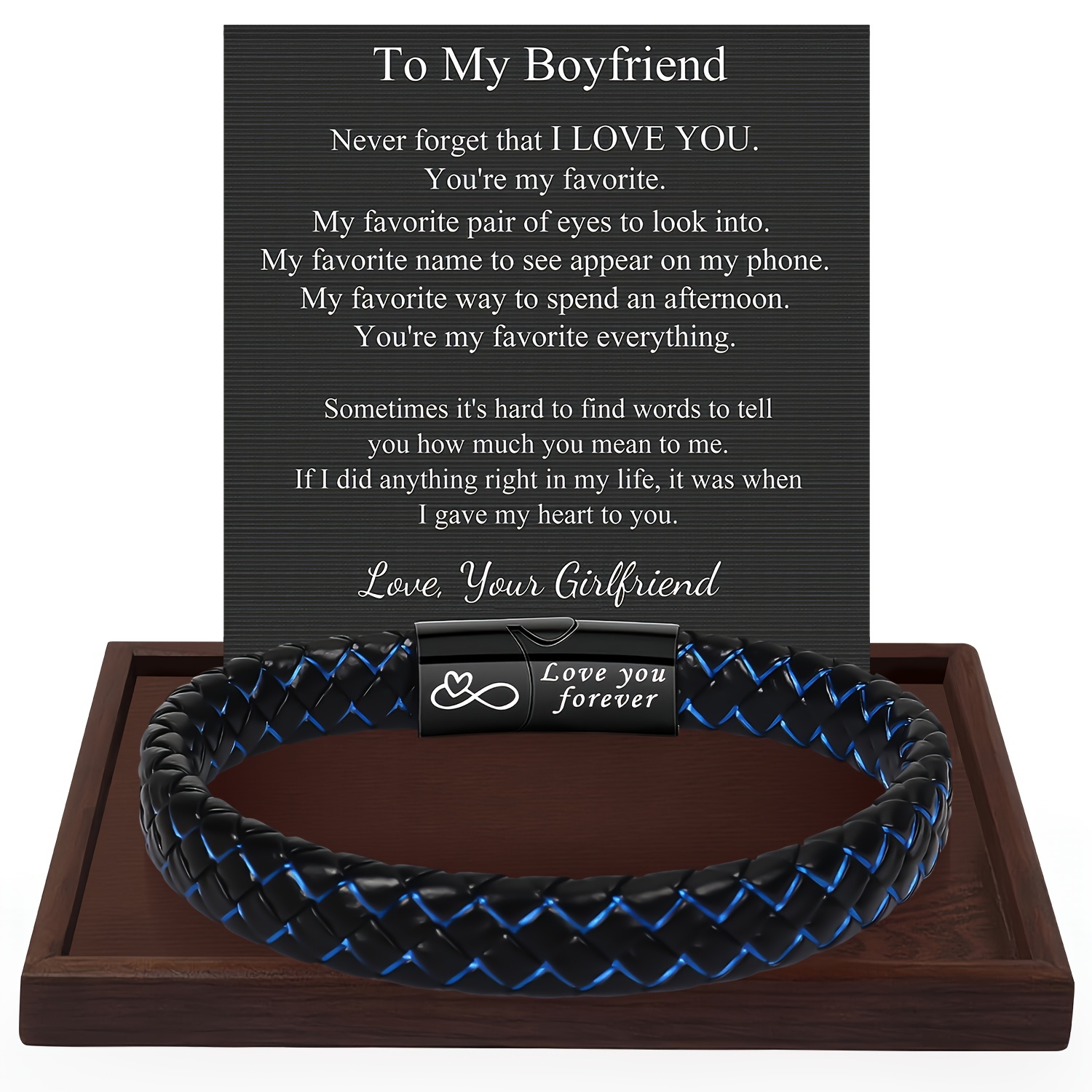TEMU 1pc 's Day Gifts/thanksgiving Gift/graduation Gifts/birthday Gift - Exquisite Love Bracelet Gift For Dad Teacher Son Boyfriend Brother Grandson