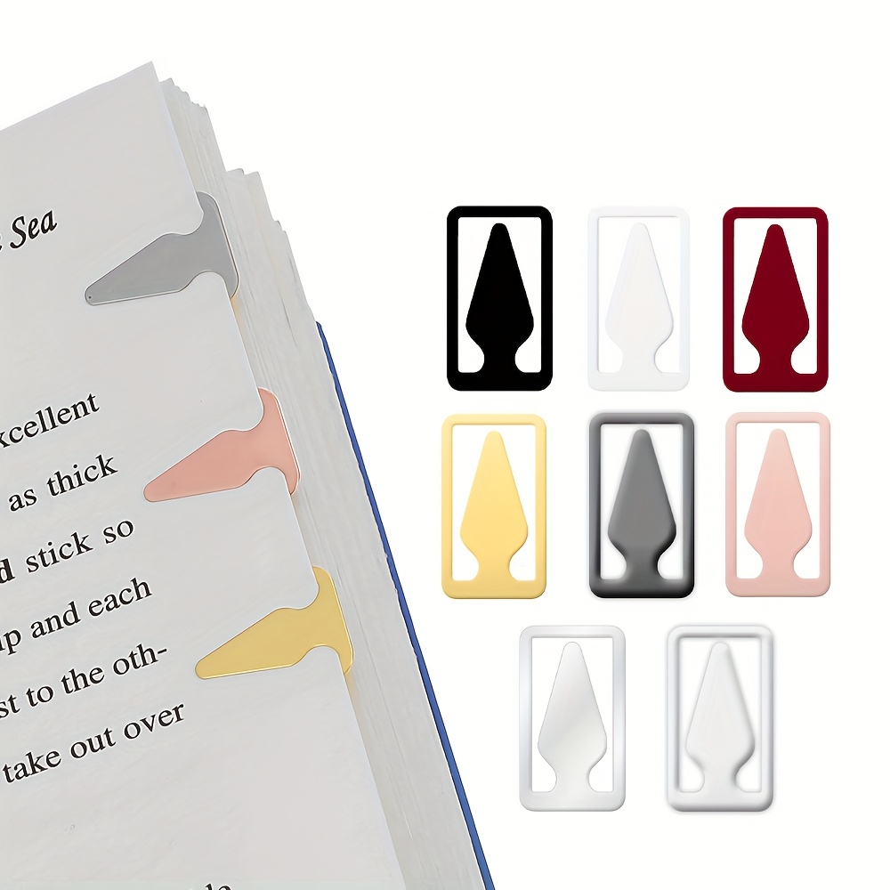 50pcs stainless steel book line markers, mix colors metal bookmarks tin mixed metals book page markers book marker clips book annotation supplies for teachers, students, readers 0