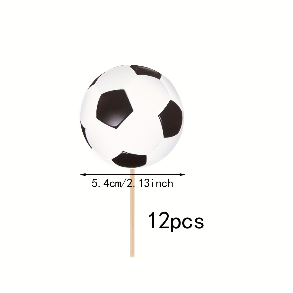 Image of 12-pcs/24-pcs Soccer Cupcake Toppers, Sports Themed Soccer Cupcake Decorations, Outdoor Sports Theme, Soccer Player Birthday Party Cake Decorations，halloween，christmas