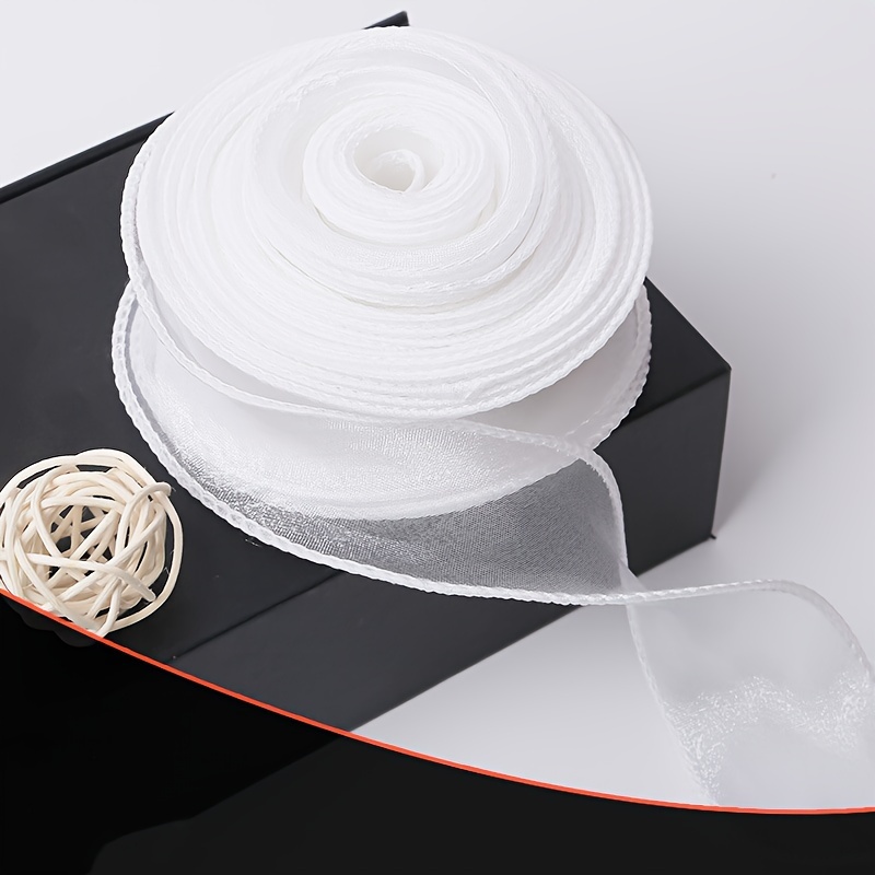 1pc 4cm Wide, Long White Ribbon For Cake Baking, Flower, Gift Wrapping Ribbon