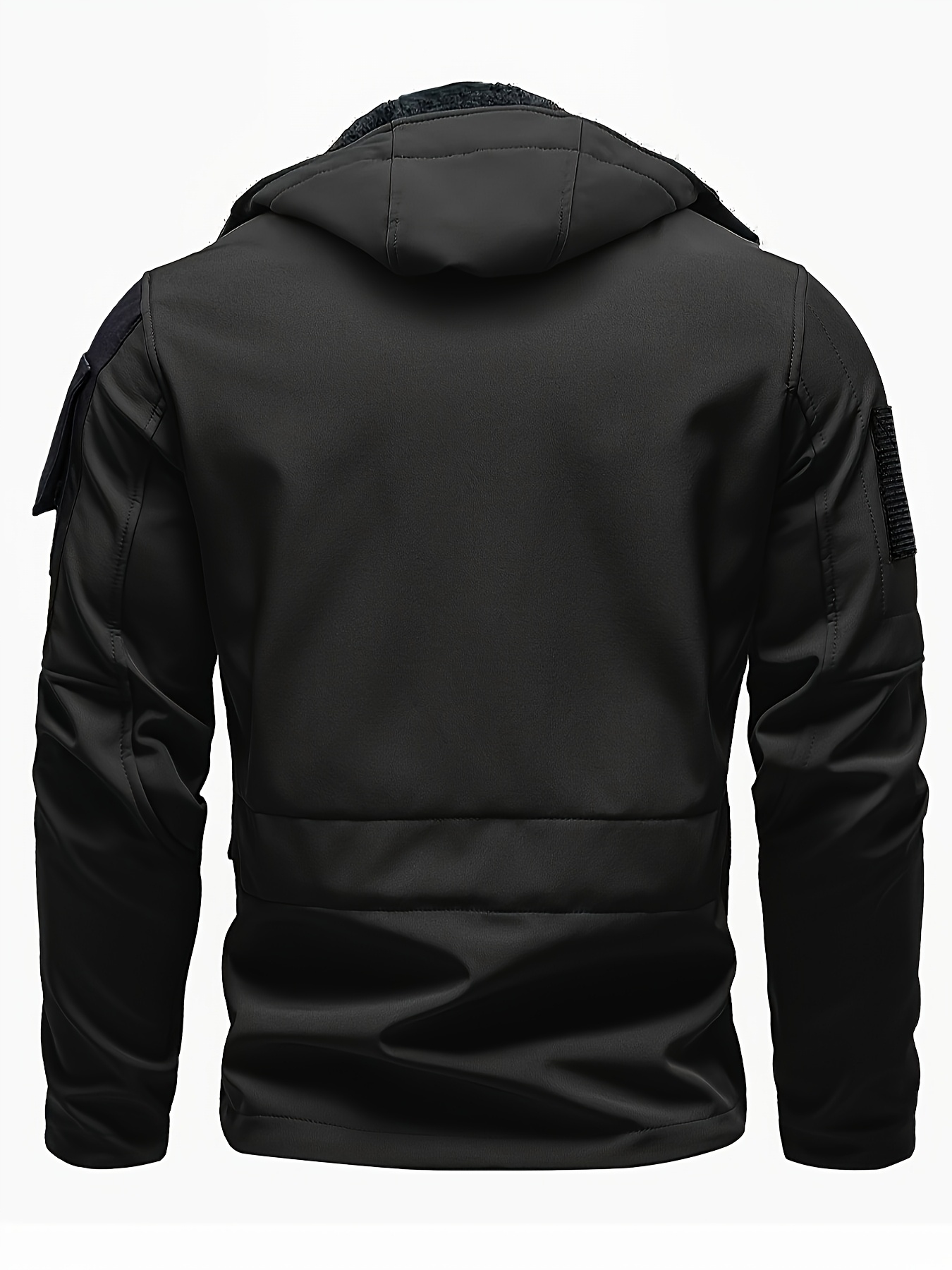 1pc Men's Waterproof Lightweight Soft Shell Jacket with Hood & Multiple Pockets - Thermal Insulated Outdoor Coat for Hiking, Camping, Casual Wear - Machine Washable, Regular Fit (Winter/Spring/Fall), Versatile Travel Jacket | Full Zip Jacket | Durable Zipper, Winter Camping Gear