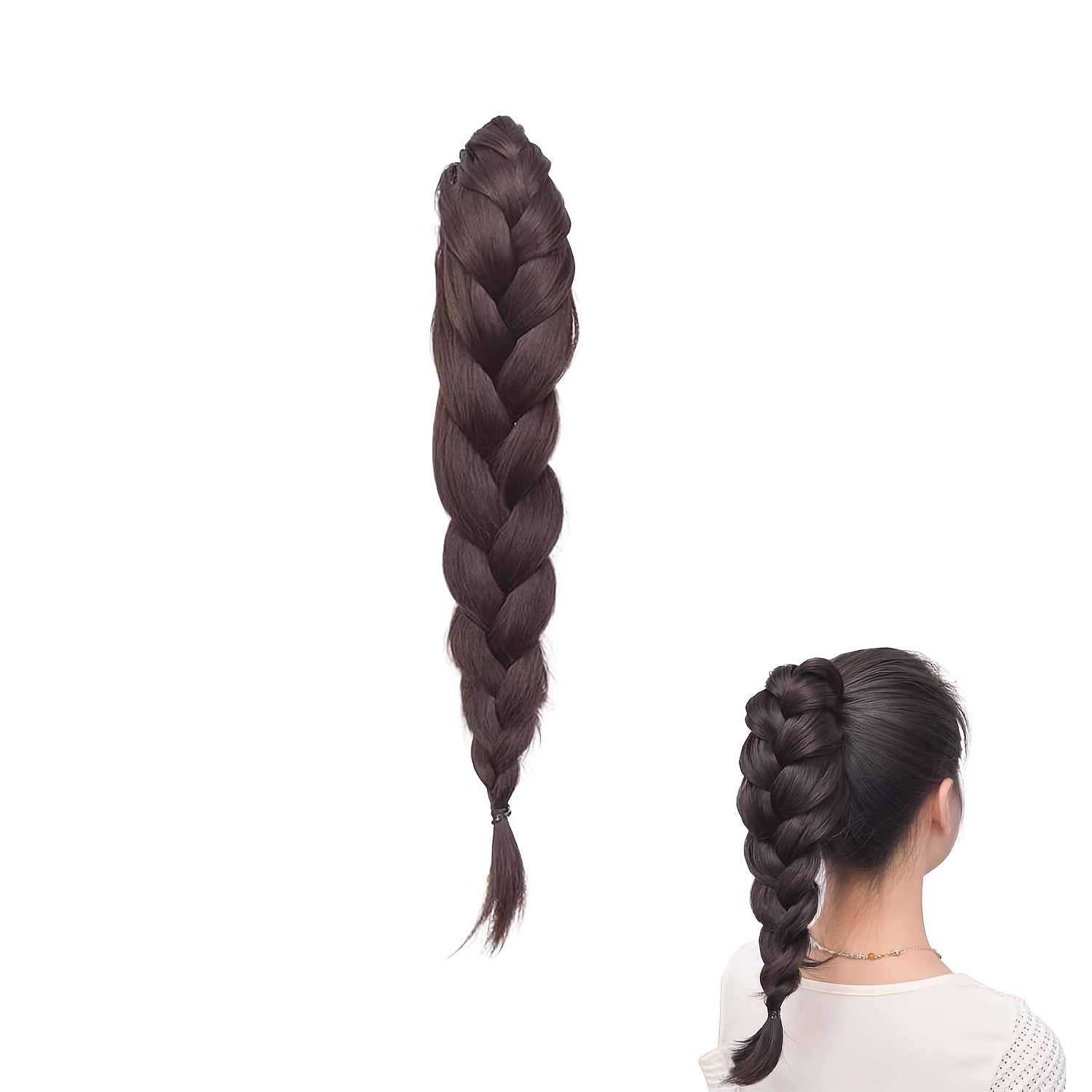 synthetic high ponytail braid extension clip in half tied long curly hairpiece natural fluffy new chinese style braided twist high temperature fiber safe clips for all hair type details 1