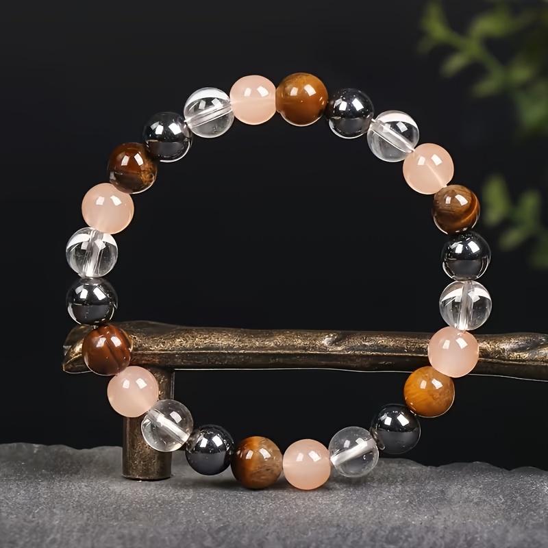 Tiger's Eye & Sunstone Stretch Bracelet for Confidence