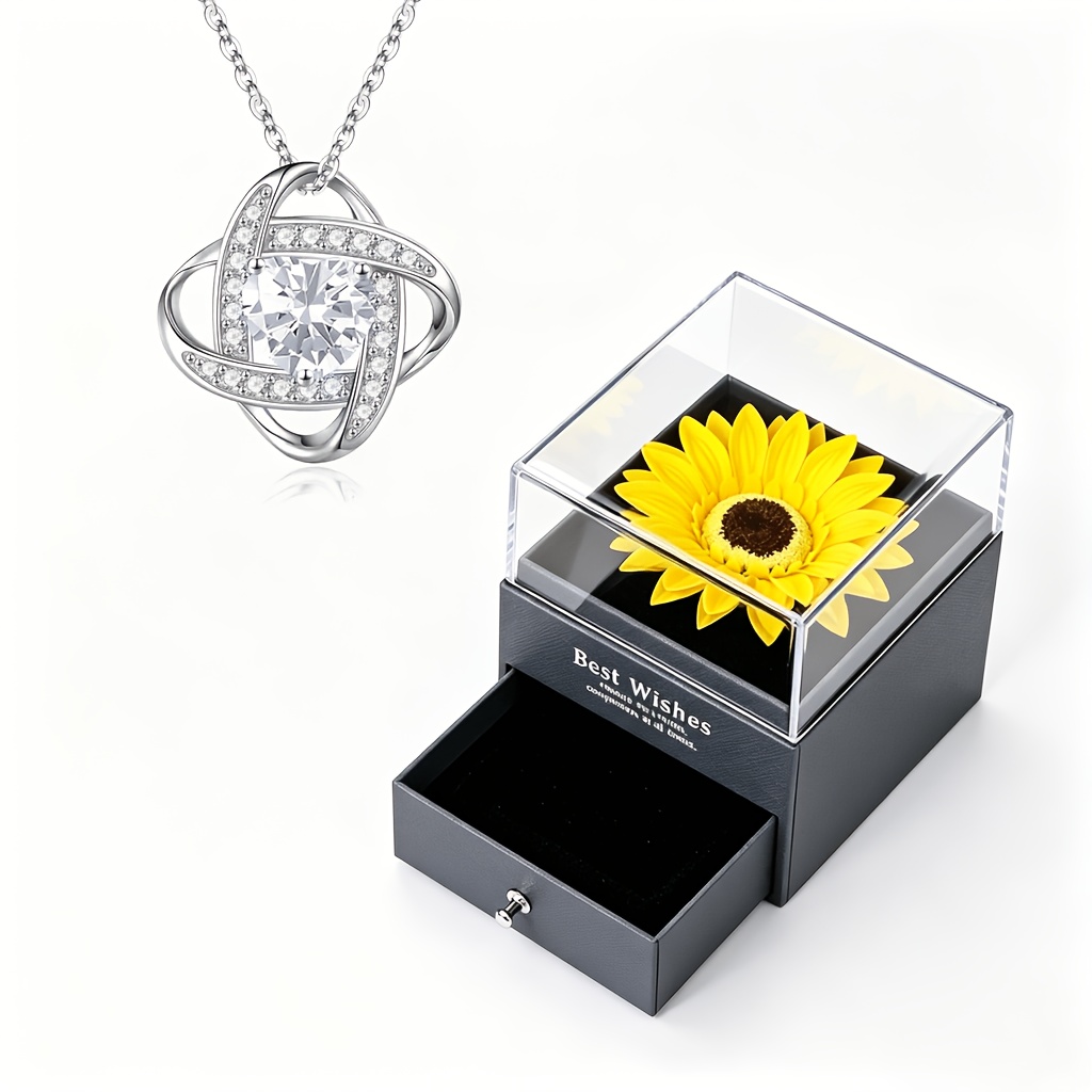 Heart Synthetic Zirconia Pendant Necklace with Gift Box