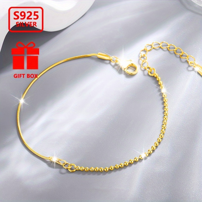 

Total Weight About 1.6g) 1pc Women's Fashion Bracelet S925 Pure Silvery Simple Snake Bone Bracelet For Women Suitable For Daily Commuting, Travel, Activities And Parties