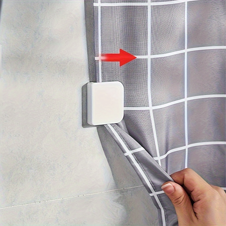 

2 Pack Of Door Curtain Grips - White And Clear Plastic, No Power Required - Bathrooms And Kitchens