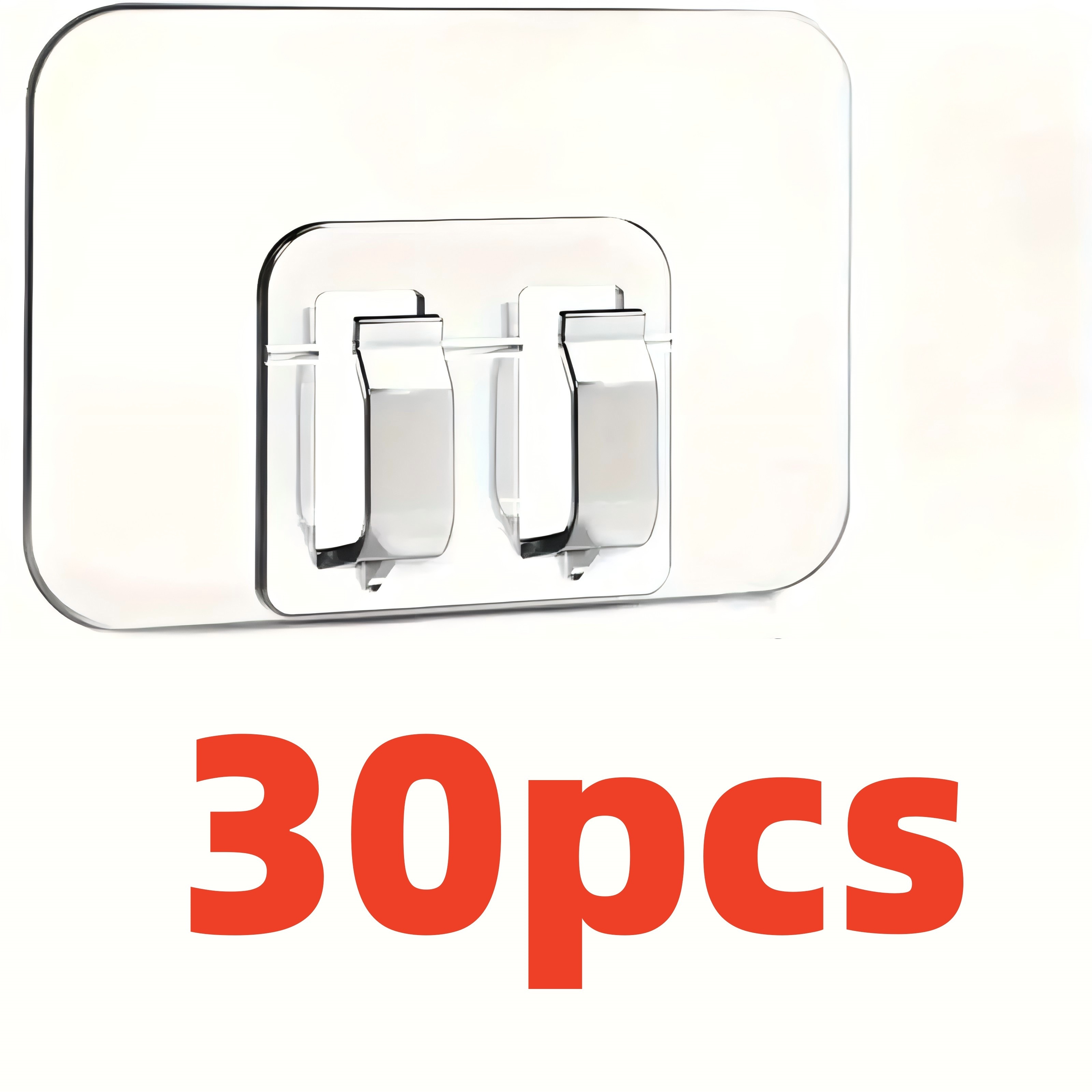 50/30/10pcs Adhesive Light Clips, Waterproof, Uv-resistant Plastic Hooks, For Damage-free Hanging, Cable Management, With No-drill For Home, Bathroom, Patio Decor
