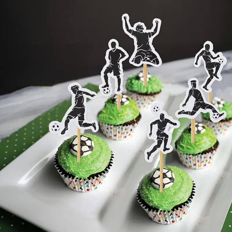 100-Pack Football Cupcake Toppers - Sports Theme Party Decor For Birthdays & Baby Showers